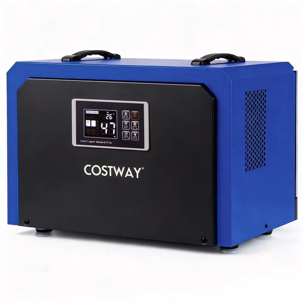 Costway 60L Commercial and Industrial Crawl Space Dehumidifier with 24H Timer, Blue – 3