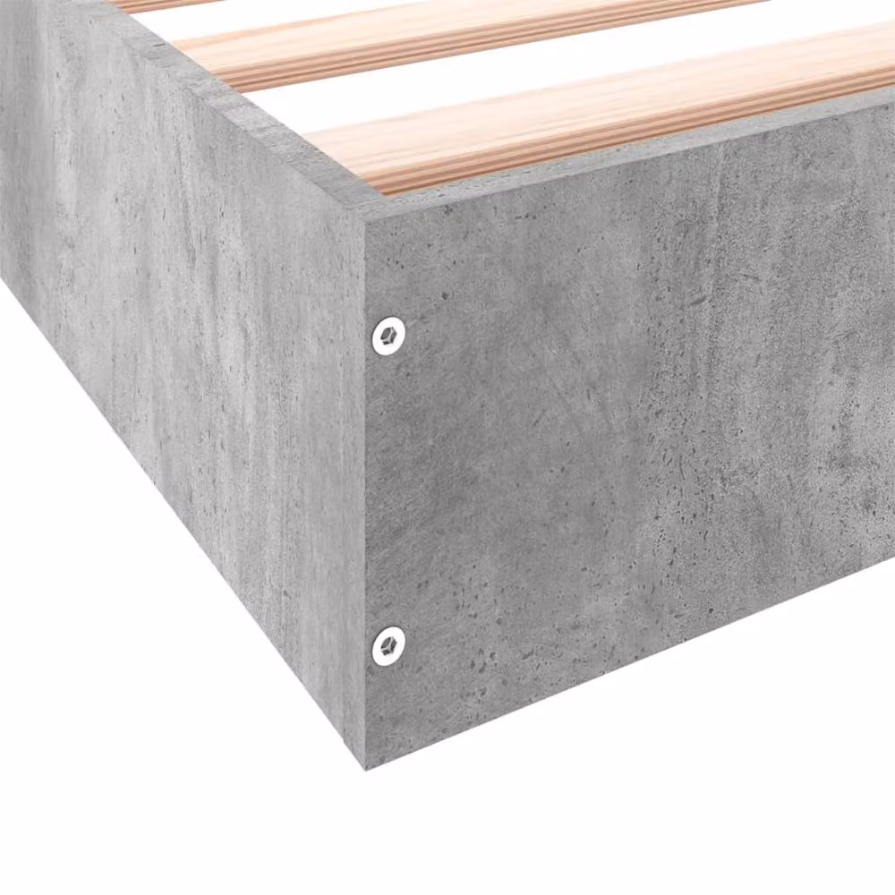 Berkfield Home Bed Frame in Concrete Grey, W/D/H: 160 x 200 cm – 3