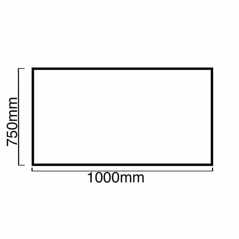 SIA Black Toughened Glass Kitchen Splashback W: 100 cm, H: 75 cm