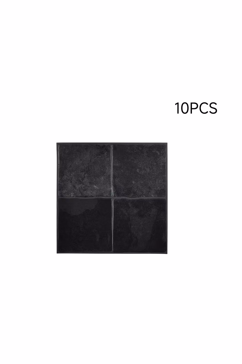 Living and Home 10-Piece 3D Square Self-Adhesive Tile Look Wall Stickers in Dark Grey/Anthracite – 3