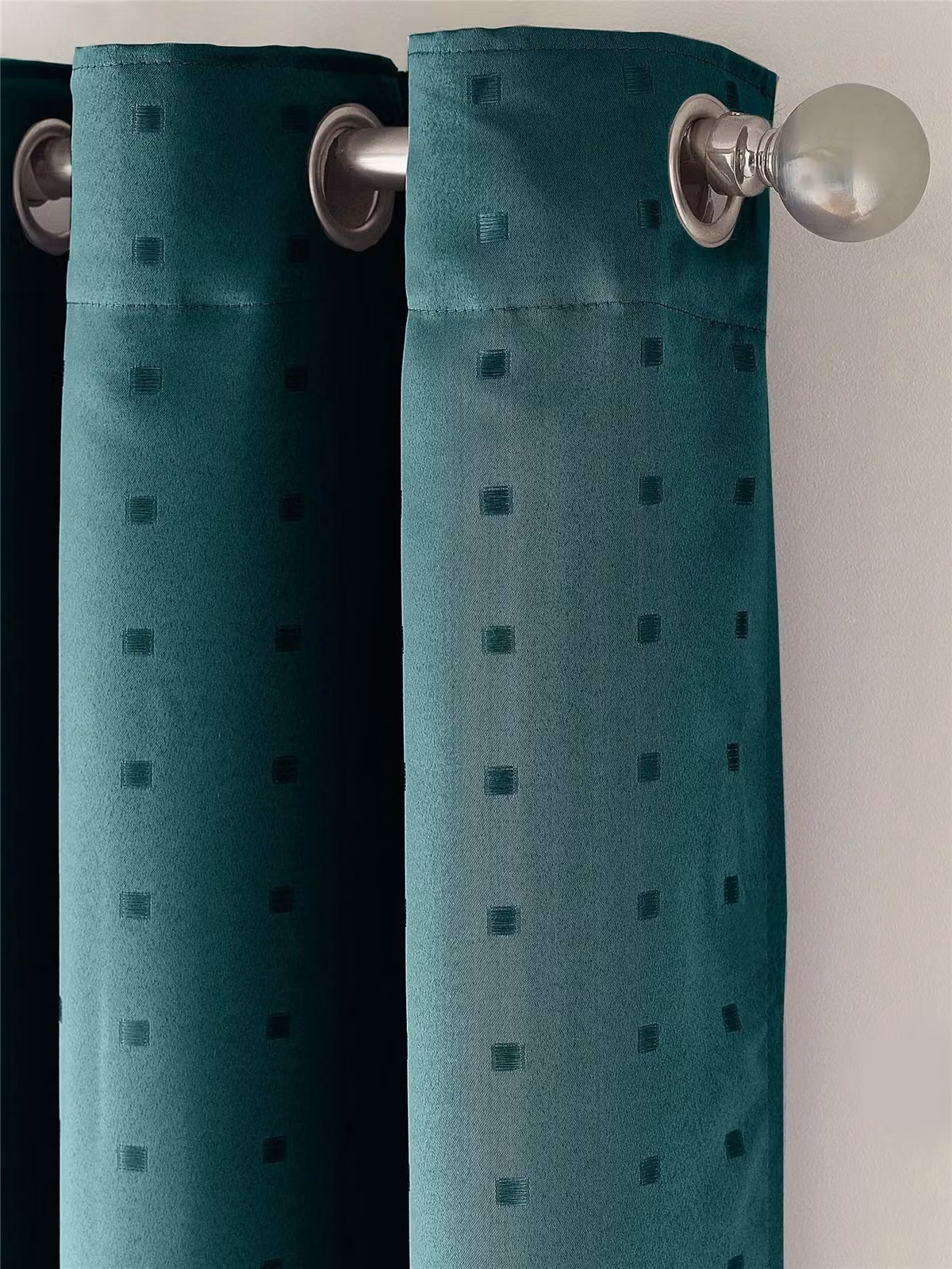 Luxury Living Adi Dotted Eyelet Curtains in Petrol, Width: 229 cm, Drop: 229 cm – 2