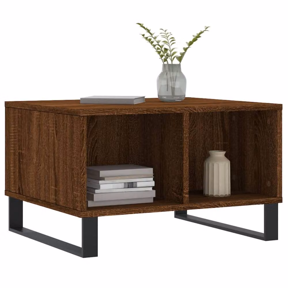 Berkfield Home Modern Brown Oak Coffee Table, W/D/H: 60 x 50 x 36.5 cm – 3