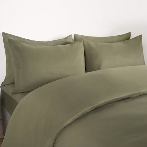 OHS 2 Pack Soft Microfibre Wrinkle Resistant Housewife Pillowcases in Khaki