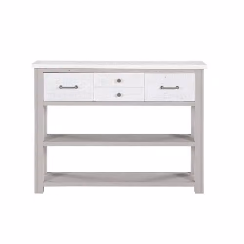 Baumhaus Greystone Low Bookcase/Console in Grey – 1