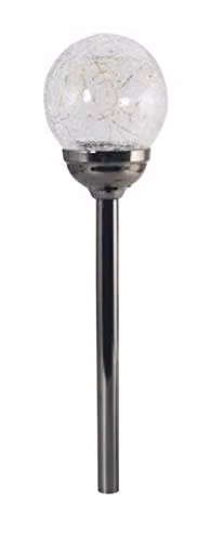 Luxform Mambo Solar LED Sphere Spike Light in Black and Stainless Steel – 2