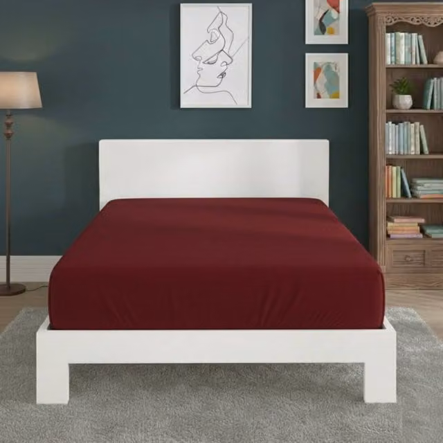 Snug City Red Polycotton Extra Deep Fitted Sheet, Single, Depth: 40 cm