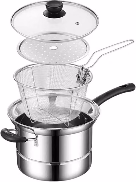 SPETLEK Non Stick Deep Fat Fryer Chip Pan in Silver – 1