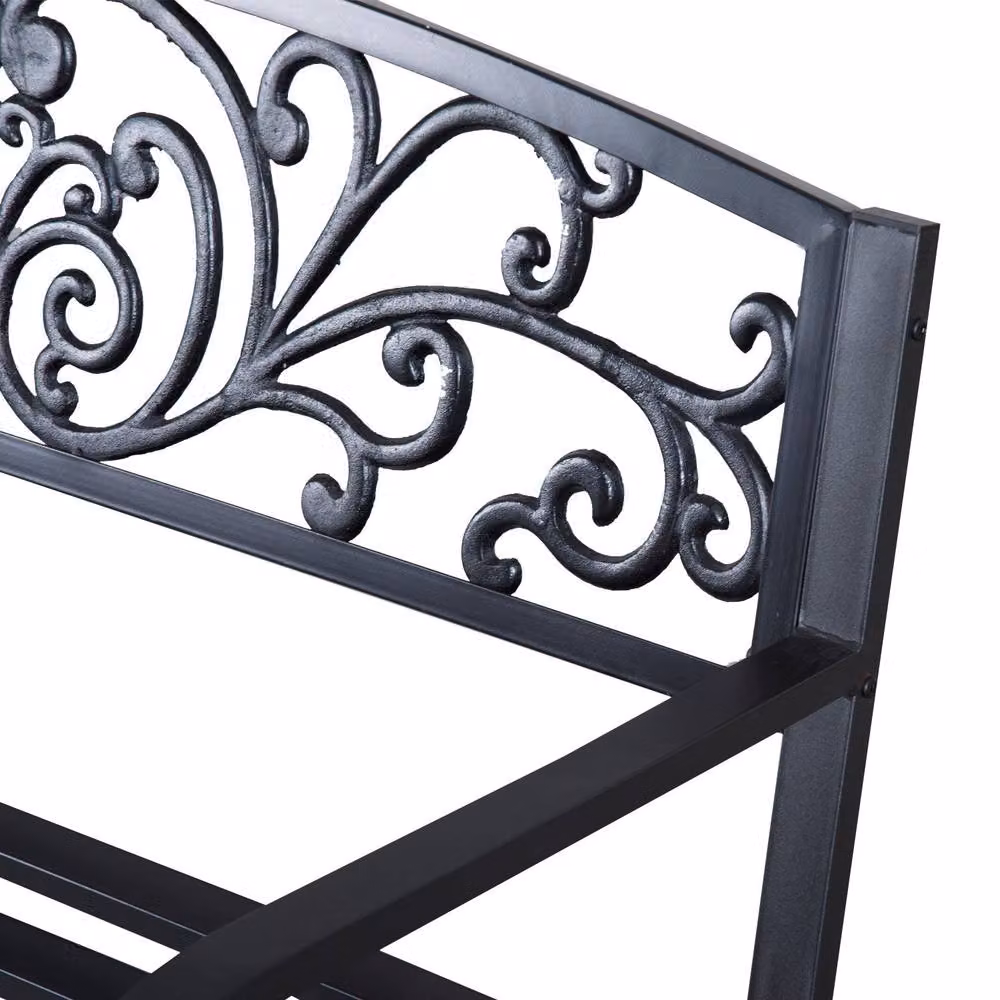 Wyld Haus Saradi Taro Black Steel 2 Seater Garden Bench – 7