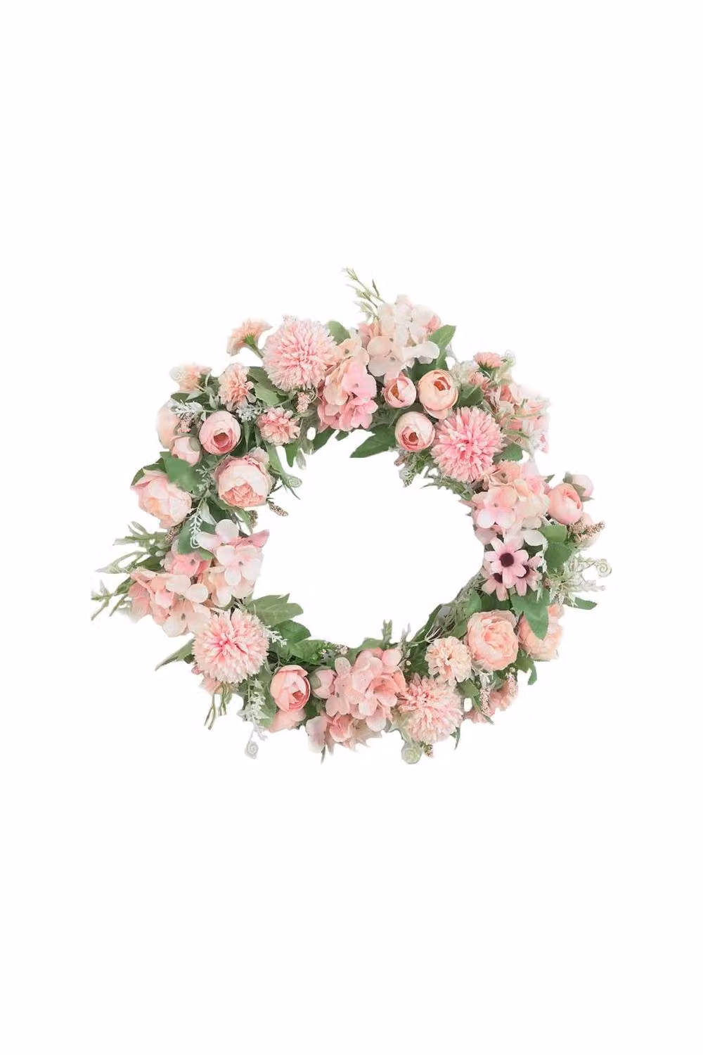 ExtraStar Pink and Multicolour Artificial Peony Flower Wreath for Spring Weddings and Shabby Chic Decor, Diameter: 38 cm – 3