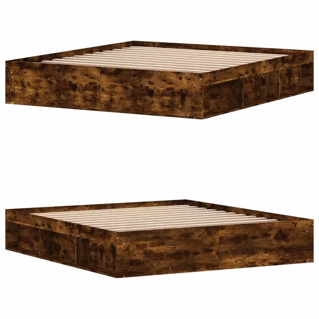 Berkfield Home Super King Size Bed Frame in Smoked Oak Brown, W/D/H: 180 x 200 cm – 3