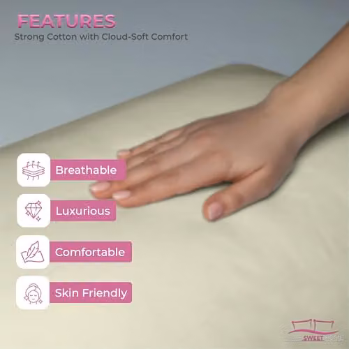 Home Sweet Home UK 200 Thread Count Cotton Percale Duvet Cover and Pillowcase Set, Beige, W/D/H: 240 x 220 cm – 3