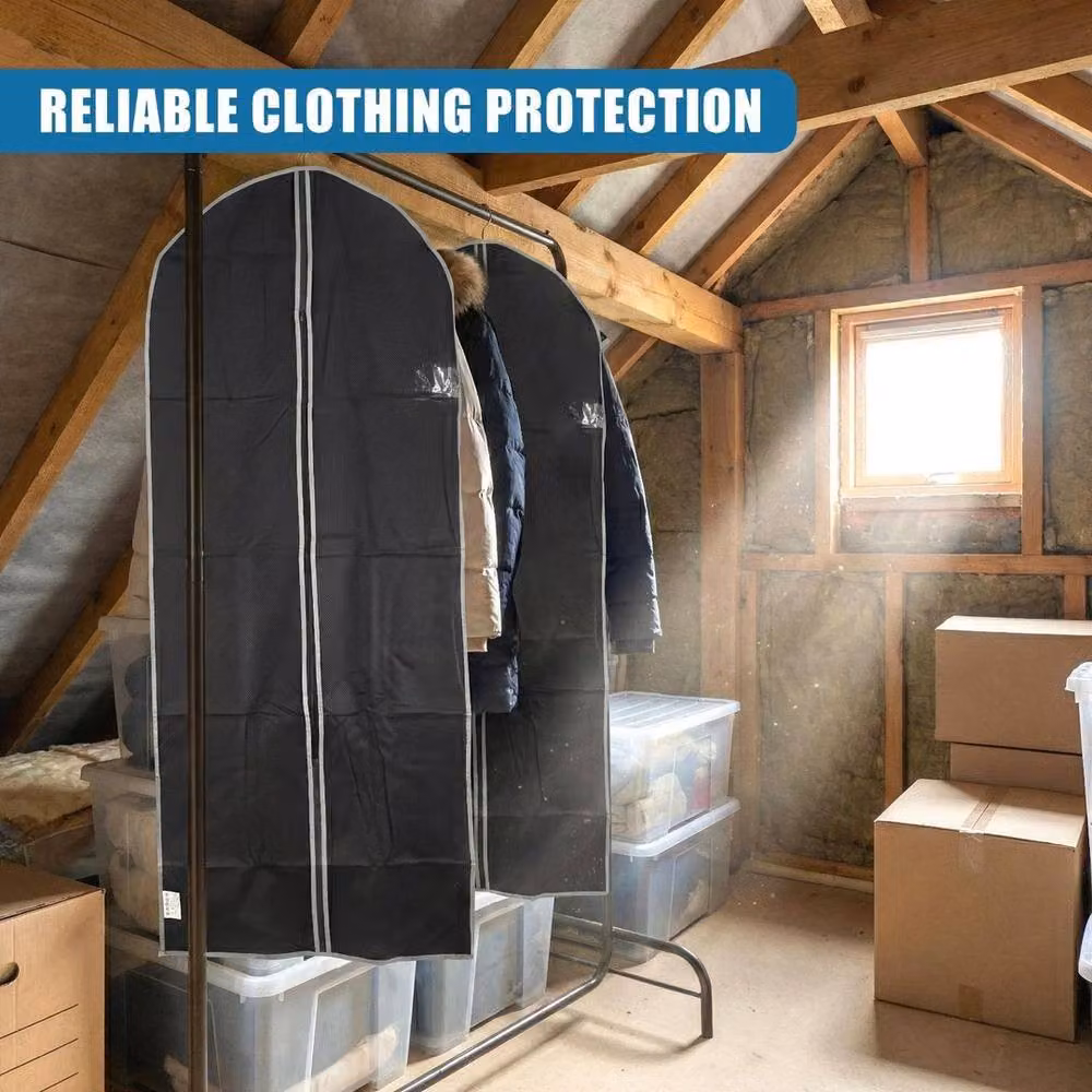 SPETLEK 2 Pack Large Zip Up Hanging Garment Bags for Suits and Dresses in Black – 4