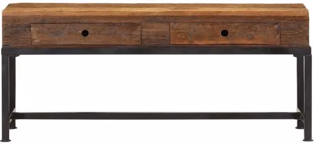 Berkfield Home Industrial TV Cabinet in Brown Reclaimed Solid Wood, W/D/H: 110 x 30 x 46 cm