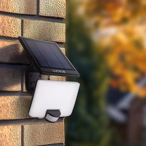 Luceco Solar Powered LED Outdoor Floodlight with PIR Motion Sensor, 1500lm, 11W, 4000K Cool White, Black, IP65, Adjustable – 4