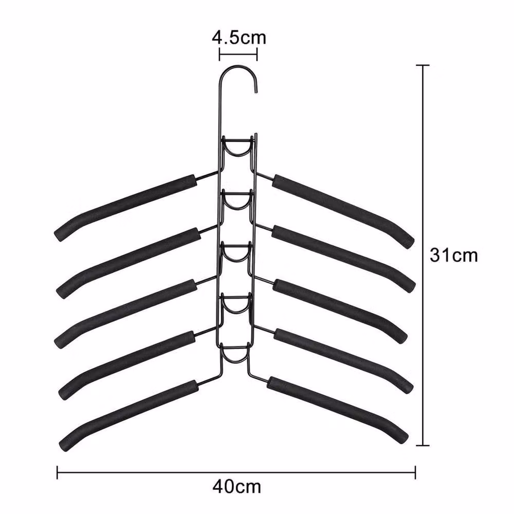 EONLION 5-in-1 Space Saving Clothes Hangers with Clips, 3 Pack, Black – 2