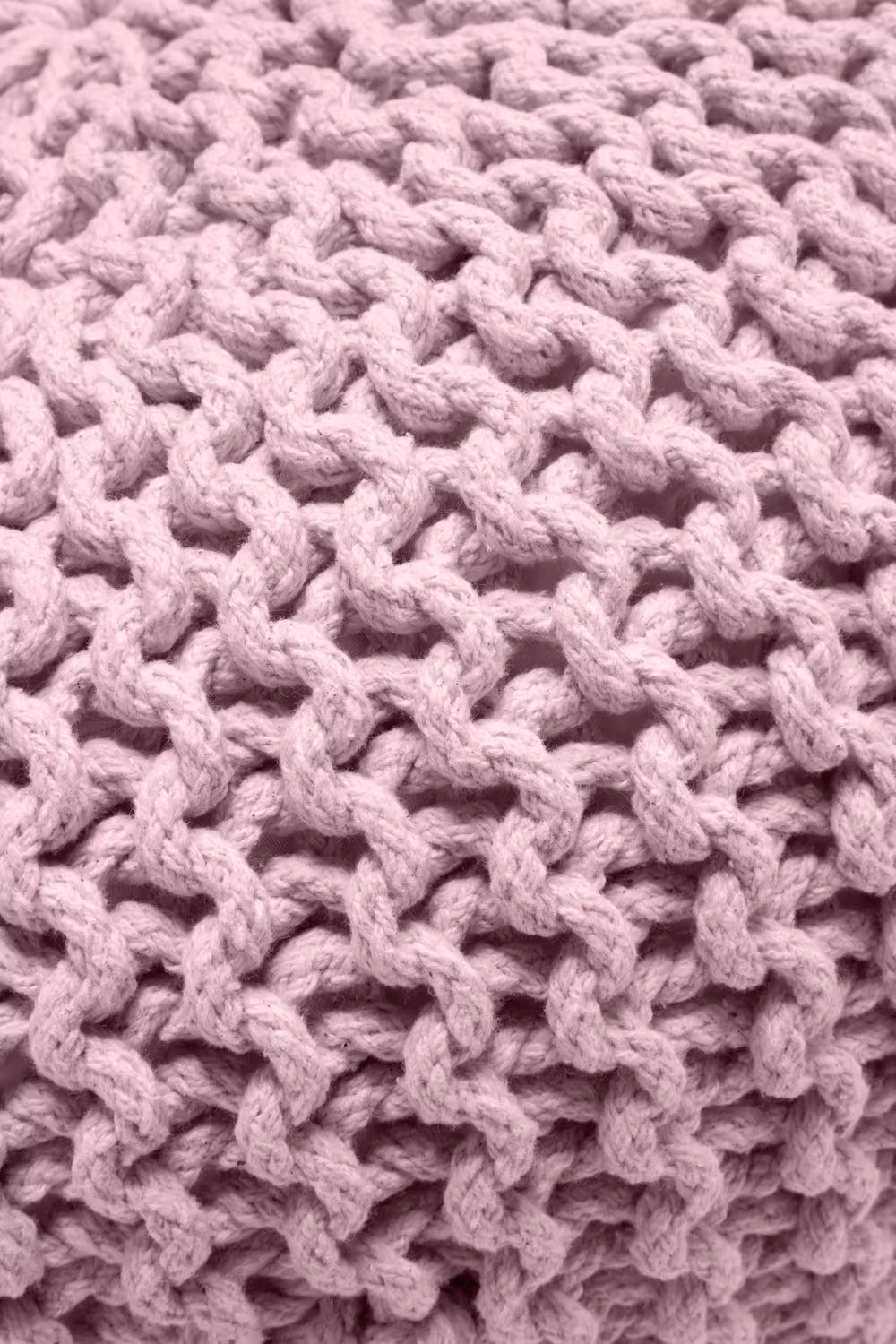 Snug City Pink Chunky Knitted Round Cotton Pouffe Ottoman Footstool – 4