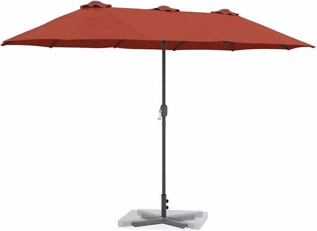 Berkfield Home Modern Folding Garden Parasol in Terracotta, W/D/H: 380 x 196 x 235 cm – 1
