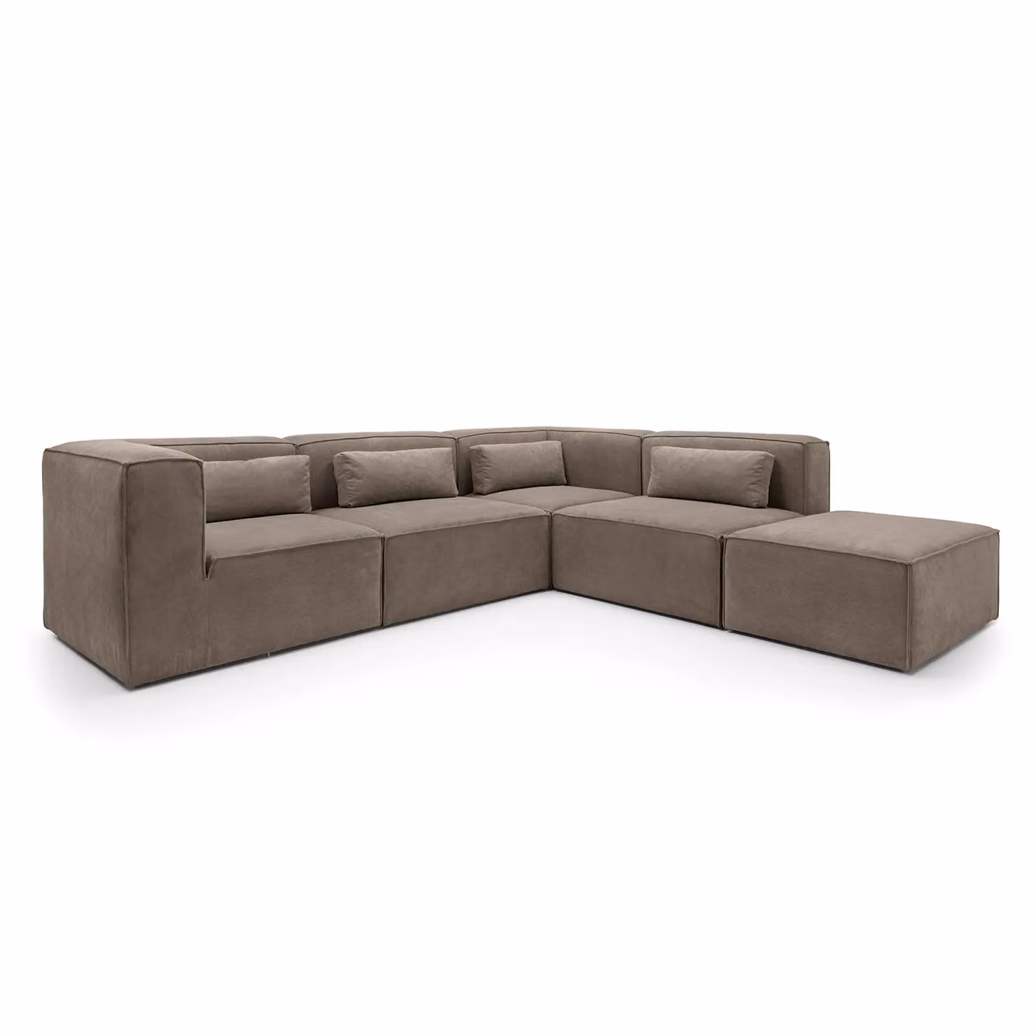 Abakus Direct Doris Large Reversible L-Shaped Corner Sofa in Brown Cord Fabric, W: 282 cm, D: 257 cm, H: 73 cm – 2