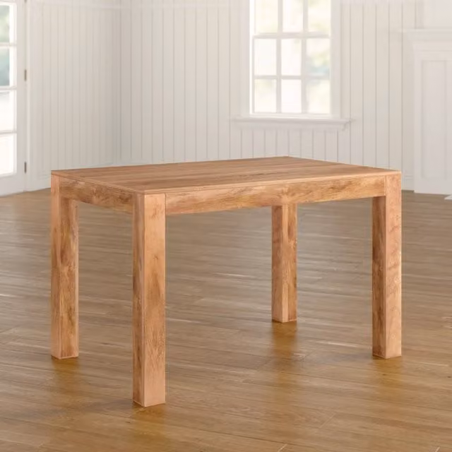 IH Design Dakota Light Mango Small Rectangular Dining Table in Brown Wood