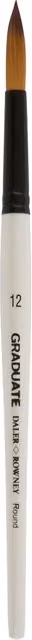 Daler-Rowney Graduate Synthetic Round Short Handle Brush, White, Pack of 12