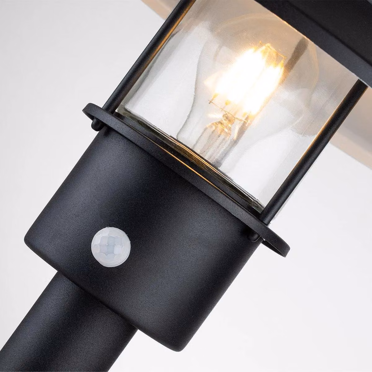 Netlighting Klampenborg Solar Outdoor Pedestal Light in Black with Motion Sensor and Warm White Light – 3