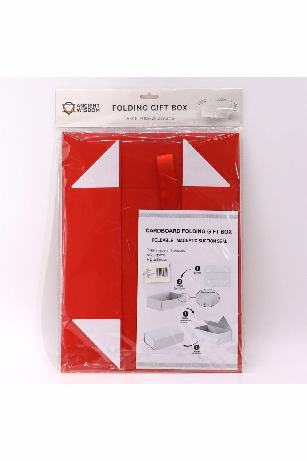 KDMD Large Red Corrugated Cardboard Flat Pack Gift Box – 2