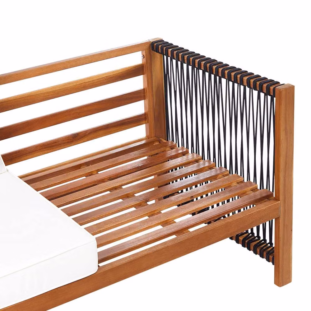Wyld and Coco Acacia 4 Seater Garden Sofa Set in Brown with Black Rope Accents – 3