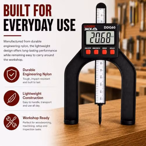 Lumberjack LCD Digital Height and Depth Gauge Electronic Caliper with Magnetic Ruler in Black – 3