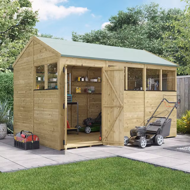 BillyOh Rustic Brown Wooden Apex Shed with Window and Tongue and Groove 15mm Panels