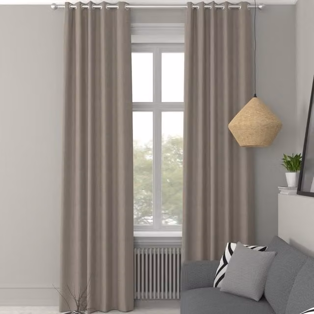 Simply Collection Iowa Silk Essence Made to Measure Blackout Eyelet Curtain Panel in Pewter