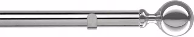 NewEdgeBlinds Silver 28mm Metal Eyelet Curtain Pole Set with Ares Finial, Length: 50 cm
