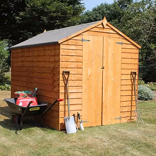 Mercia Double Door Overlap Apex Windowless Wooden Storage Shed in Brown, L 243.84 x W 190.5 x H 198.6 cm – 2