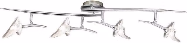 Netlighting Flavia Linear 4 Light Spot Light with Adjustable G9 Heads in Chrome and Grey