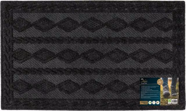 JVL Charcoal Knit Indoor Scraper Mat