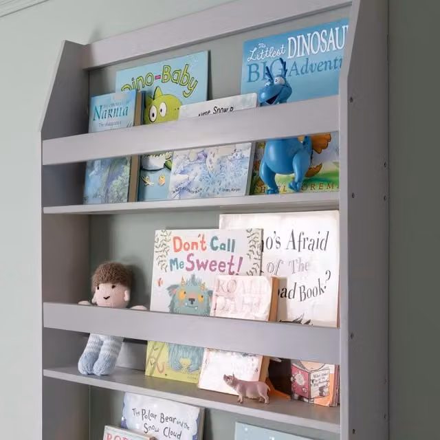 Noa and Nani Hakan 4 Shelf Wall Mounted Display Unit in Grey
