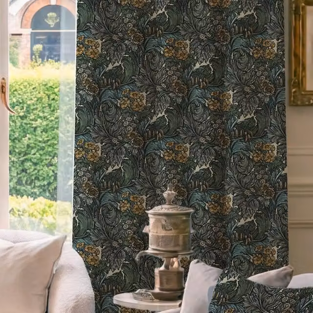 HOUSE Llewelyn-Bowen Hedgerovia Tropicana Made To Measure Printed Velvet Curtains, Multicolour Floral Design