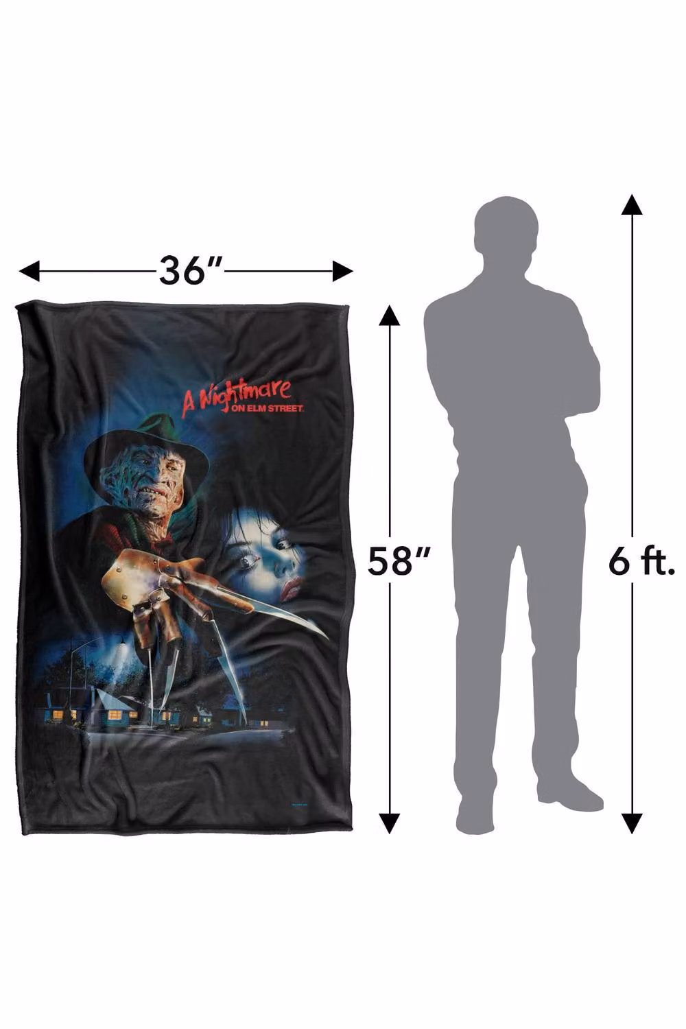 Warner Bros. Nightmare On Elm Street Freddy Poster Super Soft Fleece Throw Blanket, Multicolour, W/D/H: 91 x 147 cm – 8