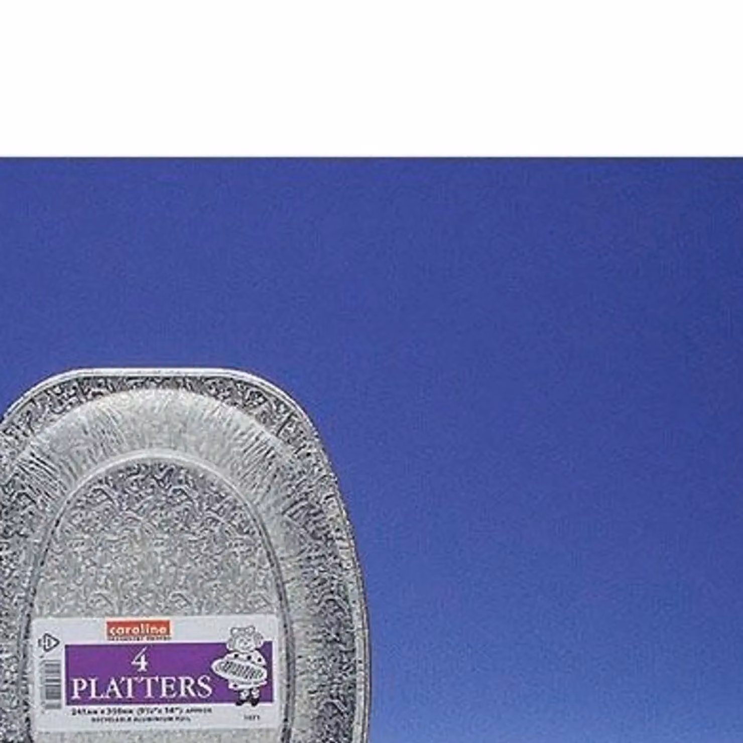 Caroline Silver and Multicolour Foil Platters, 4 Pack, 35 cm – 2
