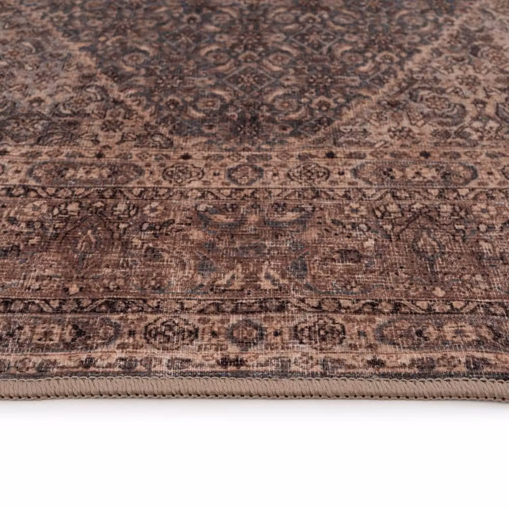 Kukoon Vintage Distressed Soft Pile Area Rug in Beige and Brown, W/D/H: 60 x 240 cm – 6