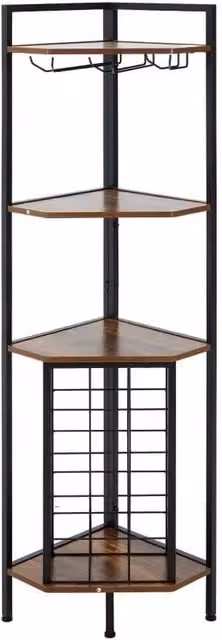 KORVIXA Industrial Freestanding Wine Rack Cabinet in Brown
