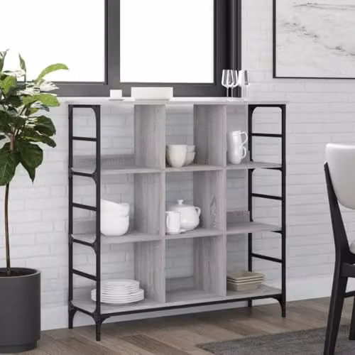 vidaXL Modern Grey Sonoma Sideboard in Engineered Wood W/D/H: 102 x 32 x 103.5 cm – 2