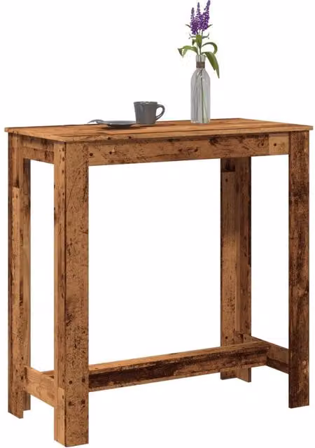 Berkfield Home Bar Table in Brown Old Wood, W/D/H: 102 x 50 x 103.5 cm