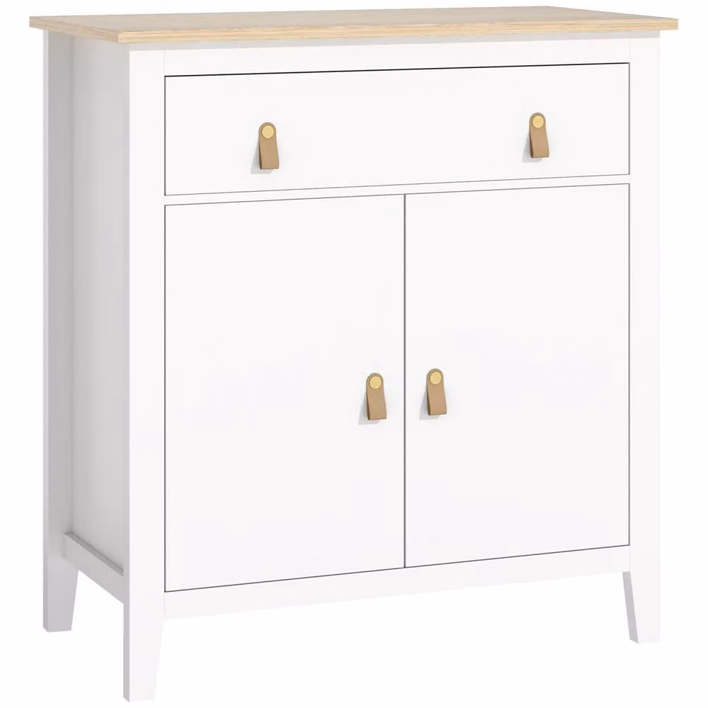 Wyld Haus Kesora Lela White and Natural Oak Farmhouse Sideboard – 2