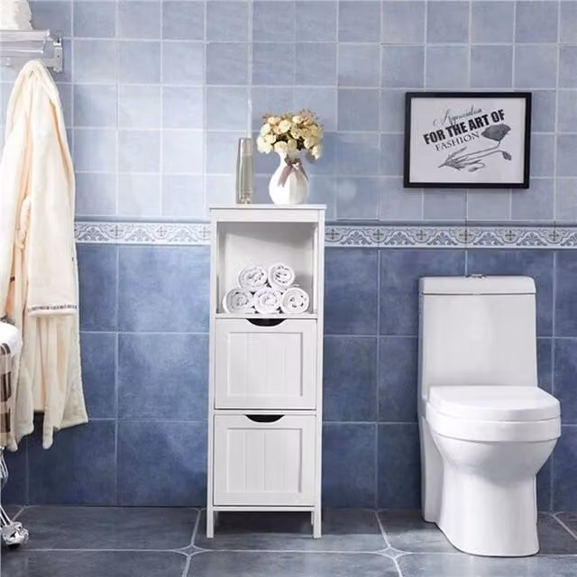 EONLION White Matt MDF Bathroom Floor Cabinet – 1