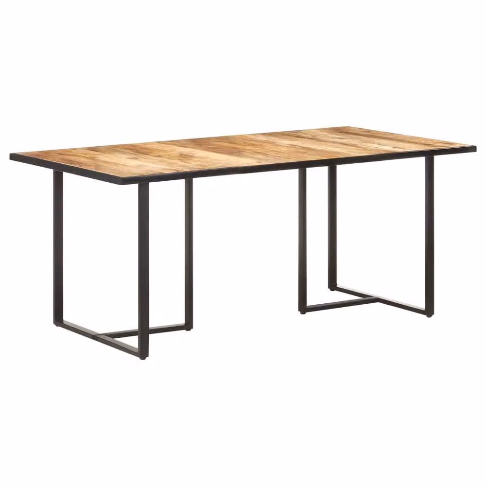 Berkfield Home Beautiful Rectangular Mango Wood Dining Table in Brown, W/D/H: 180 x 90 x 76 cm – 2