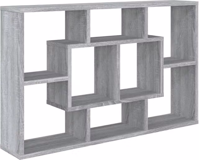 Berkfield Home Wall Mounted Shelf in Grey Sonoma, W/D/H: 85 x 16 x 52.5 cm