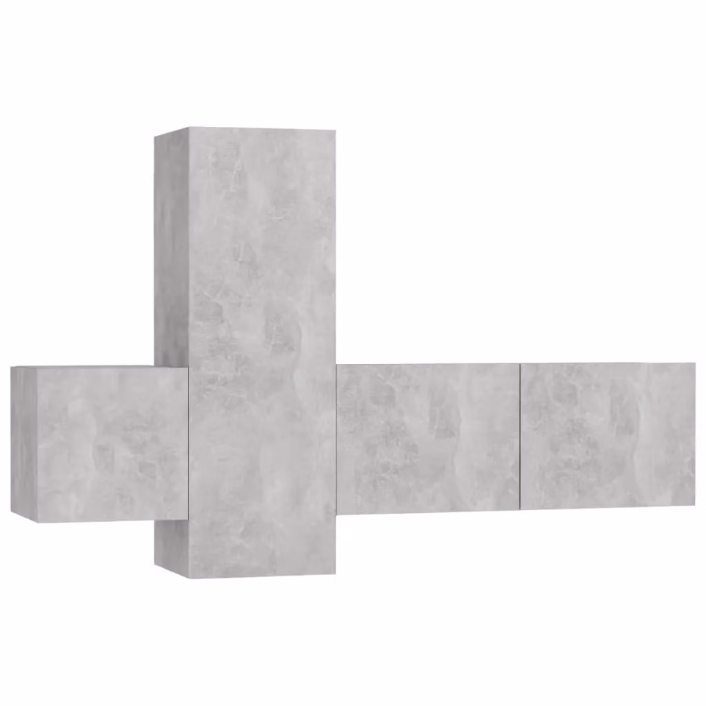 Berkfield Home 3 Piece Modern TV Cabinet Set in Concrete Grey Engineered Wood – 2