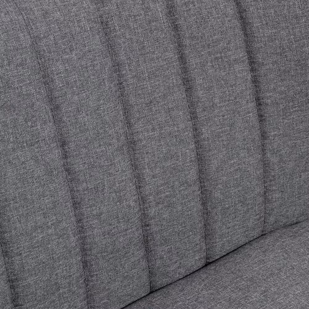 STILVORA Two-Seater Upholstered Fabric Sofa in Grey with Rubberwood Legs – 5