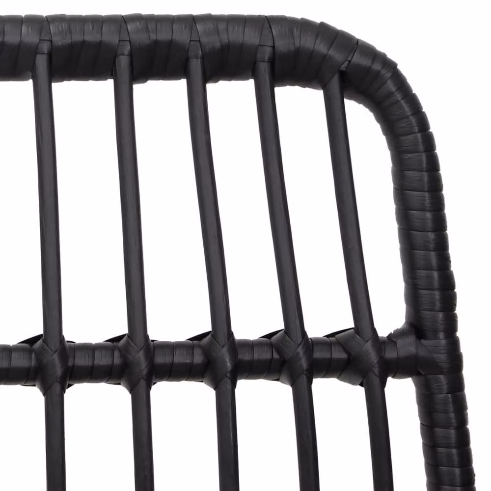 Berkfield Home Beautiful 5 Piece Black Poly Rattan Garden Dining Set – 4