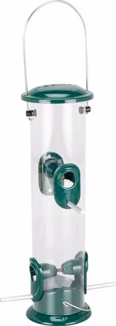 Peckish All Weather Small Seed Bird Feeder, Green, Height: 30 cm